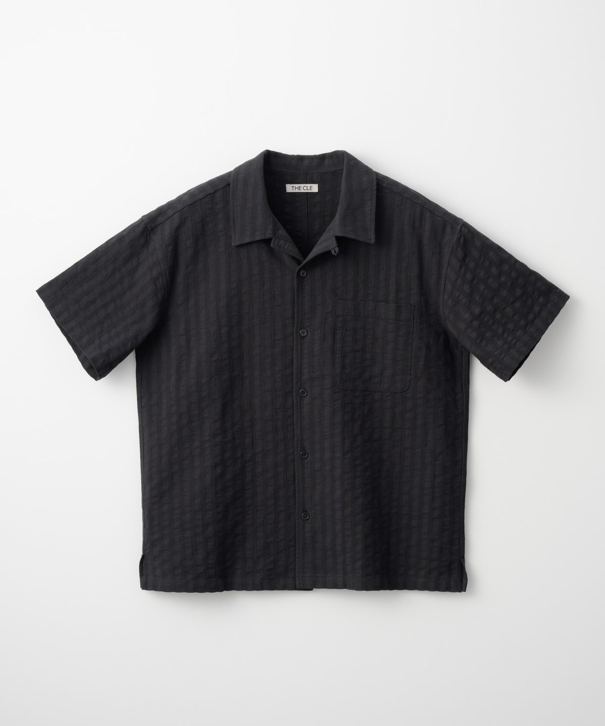 OPEN COLLAR SHIRT / BLACK