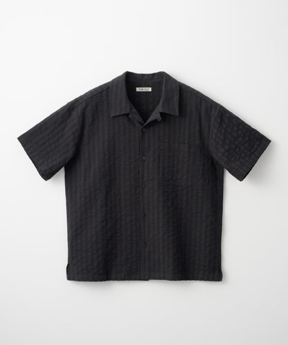 OPEN COLLAR SHIRT / BLACK