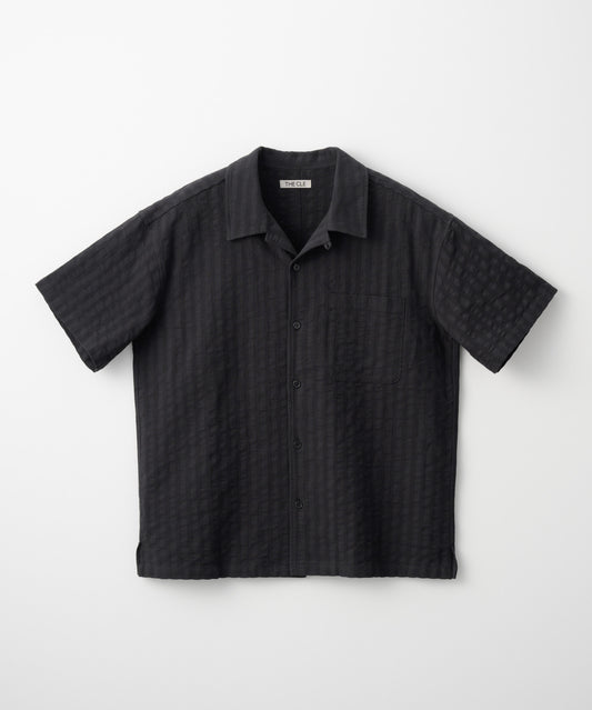 OPEN COLLAR SHIRT / BLACK