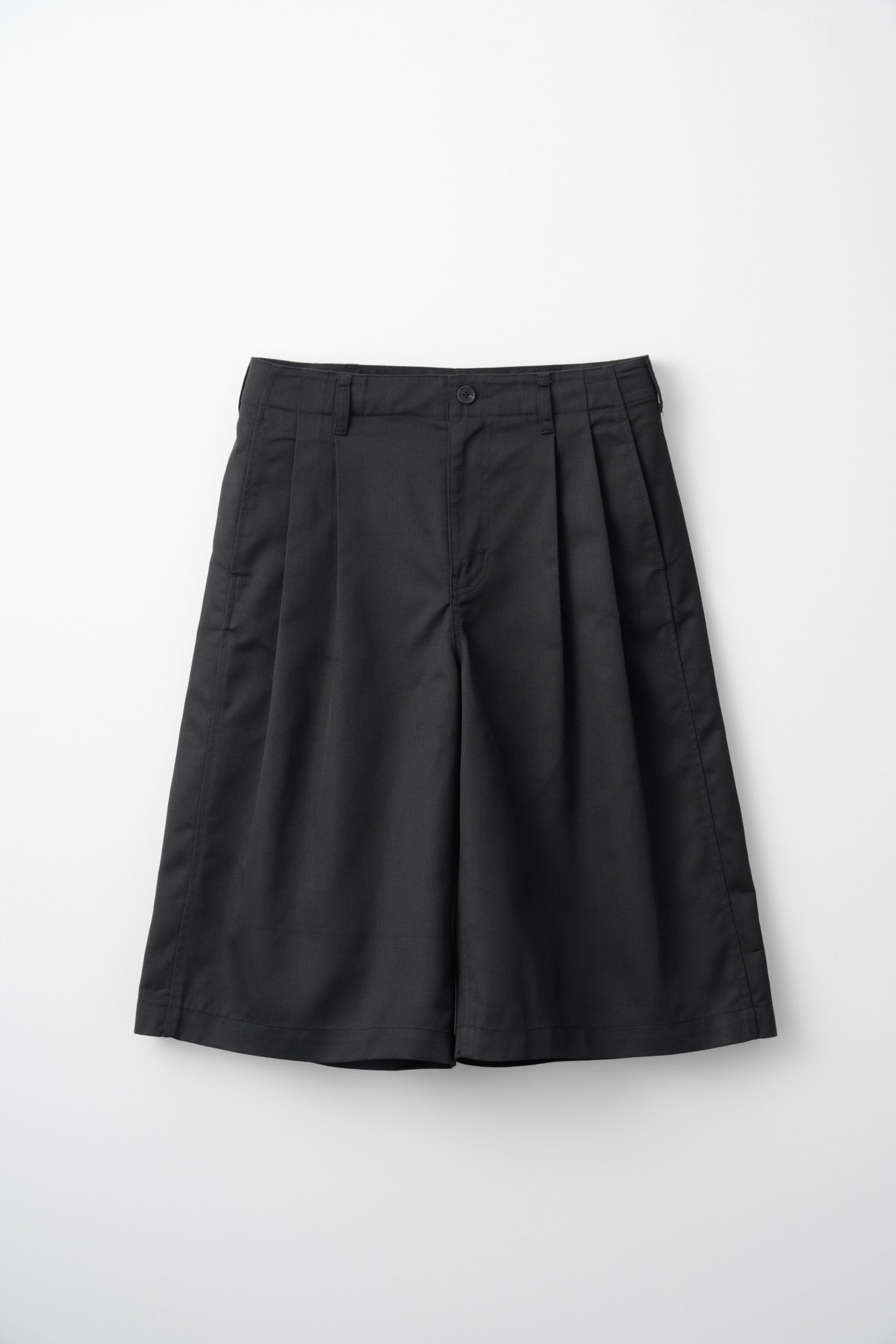 COTTON WIDE SHORTS / BLACK