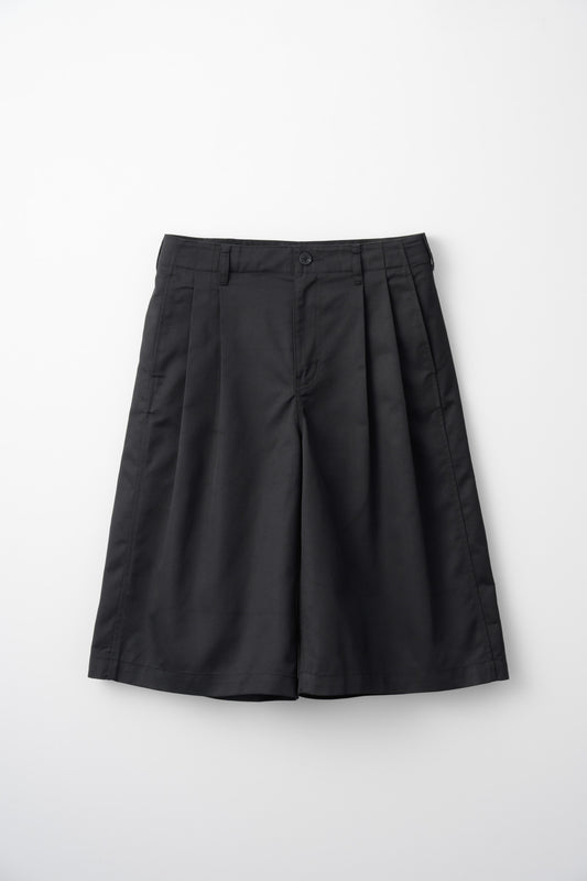COTTON WIDE SHORTS / BLACK