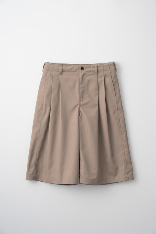 COTTON WIDE SHORTS / BEIGE