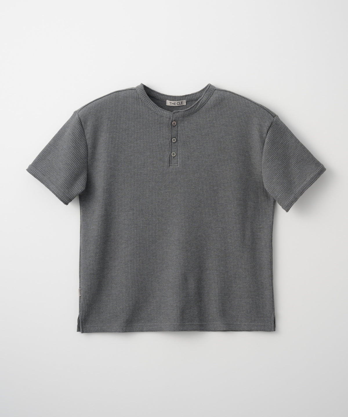 HENLEY NECK POLO SHIRT / GRAY