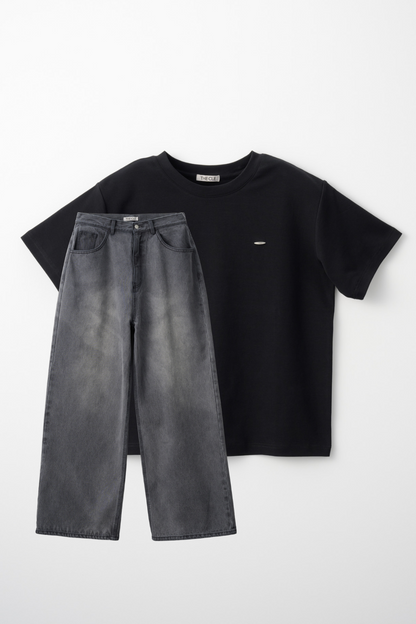 TIGHT T-SHIRTS BLACK × FLOW DENIM