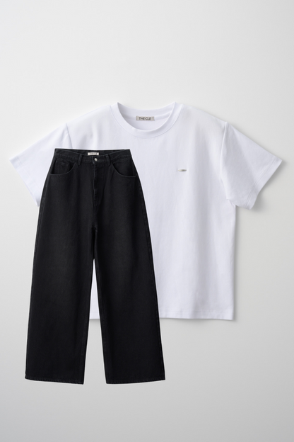 TIGHT T-SHIRTS WHITE × FLOW DENIM