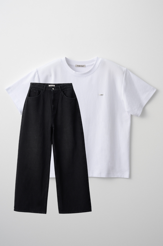 TIGHT T-SHIRTS WHITE × FLOW DENIM
