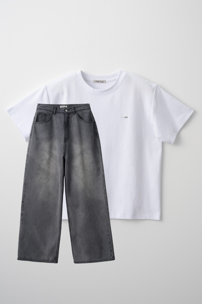 TIGHT T-SHIRTS WHITE × FLOW DENIM