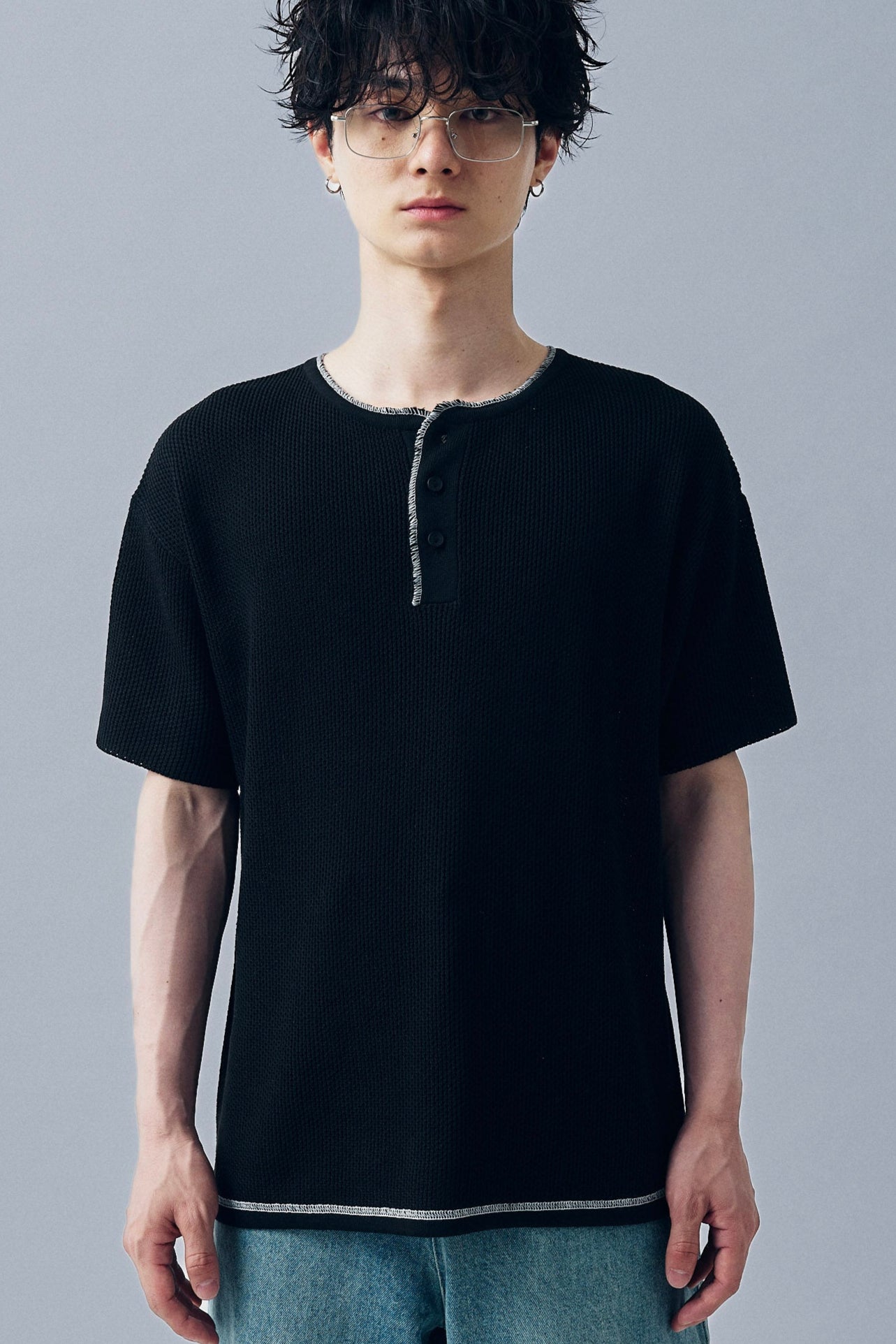 HENLEY NECK POLO SHIRT