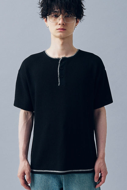 HENLEY NECK POLO SHIRT