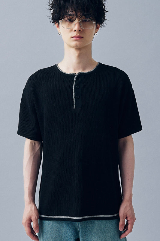 HENLEY NECK POLO SHIRT